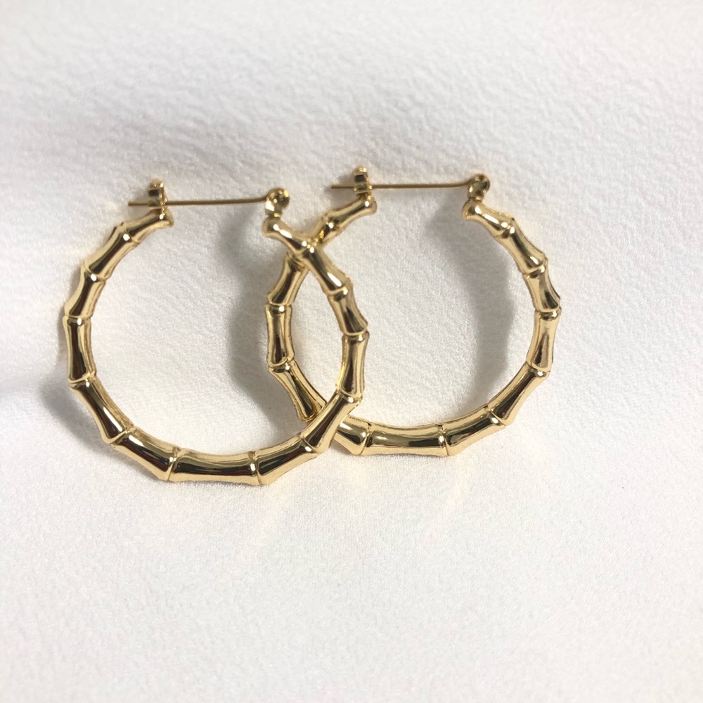🦋Bamboo Hoop Earrings | 14k Gold Filled, lead & nickel free.